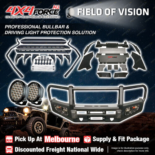 Armor Bullbar Skid Plate LOOP lights Side Steps for Toyota Hilux Revo MEL Stock