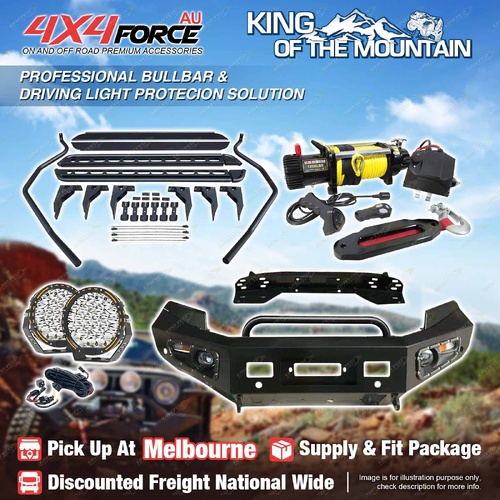 Safari Shield U Loop Bullbar Lights Side Steps Winch for Ford Ranger PX T7 MEL