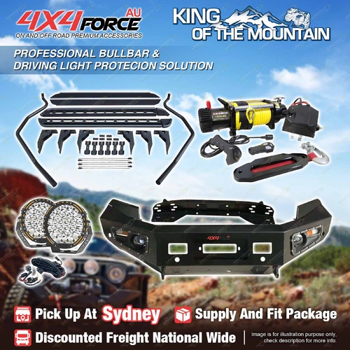 Ultimate Guard No Loop Bullbar Lights Side Steps Winch for Ford Ranger T7 SYD