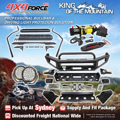 Safari Shield Bullbar Lights Side Steps Winch for Volkswagen Amarok 10-21 SYD