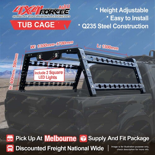 Ute Tub Ladder Rack Multifunction Steel Carrier Cage for Universal Dual Cab Mel