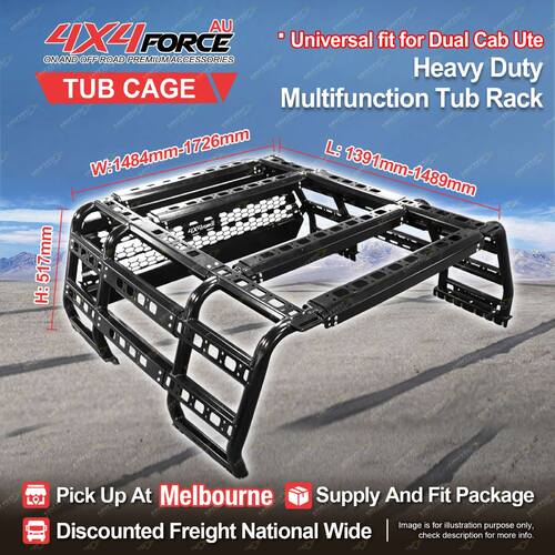 HD Ute Tub Ladder Rack Multifunction Steel Carrier Cage for Universal Dual Mel