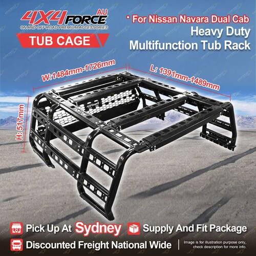 HD Ute Tub Ladder Rack Multifunction Steel Carrier Cage for Nissan Navara SYD