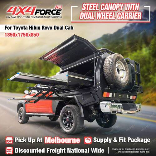 Canopy Dual Wheel Carrier Drop Down Ladder for Toyota Hilux Revo Dual Cab MEL