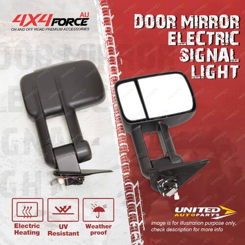 2 x Door Mirror Black Electric Signal Light On Cover for Isuzu D-Max 2002-2011