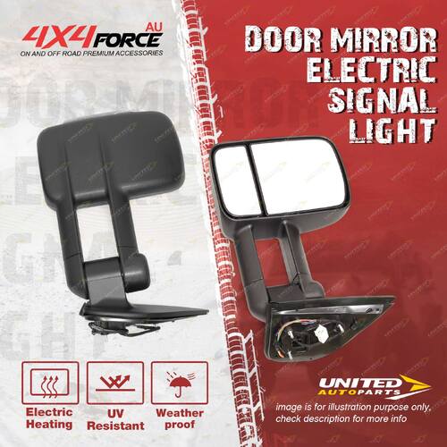 2 x Door Mirror Black Electric Signal Light On Cover for Holden Colorado 7