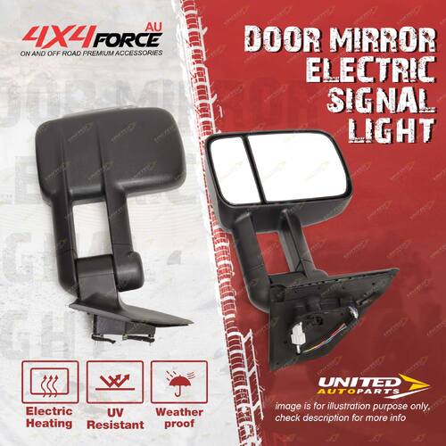 2 x Door Mirror Black Electric Signal Light On Cover for Mazda BT-50 2012-20