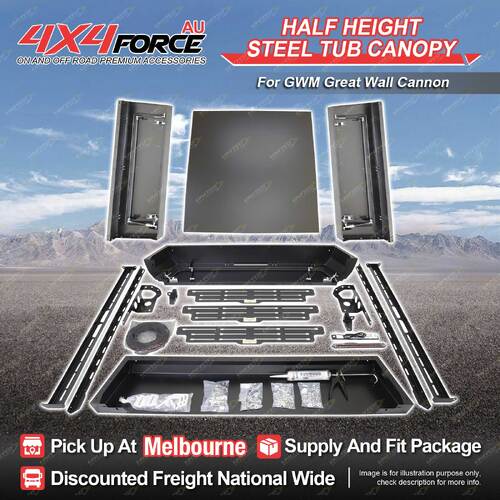 4X4FORCE Half Height Steel Tub Canopy for GWM Great Wall Cannon MEL Stock