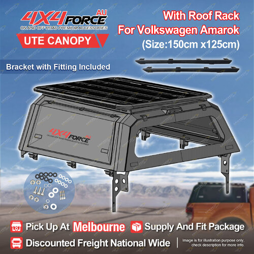 Ute Tub Canopy & 150*125cm Aluminium Roof Rack Flat Platform for VW Amarok SYD