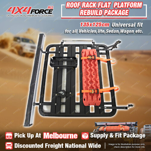 135x125 Roof Rack Flat Platform Full Kit Awning Recovery Track Board Bracket MEL