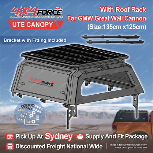 Ute Tub Canopy & 135*125cm Roof Rack Flat Platform for Great Wall Cannon SYD