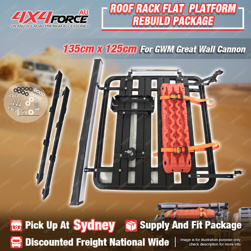 135x125 Roof Rack Flat Platform Kit Awning Track Board for Great Wall Cannon SYD