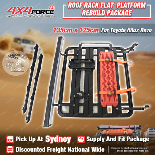 135x125 Roof Rack Flat Platform Kit Awning Track Board for Toyota Hilux Revo SYD