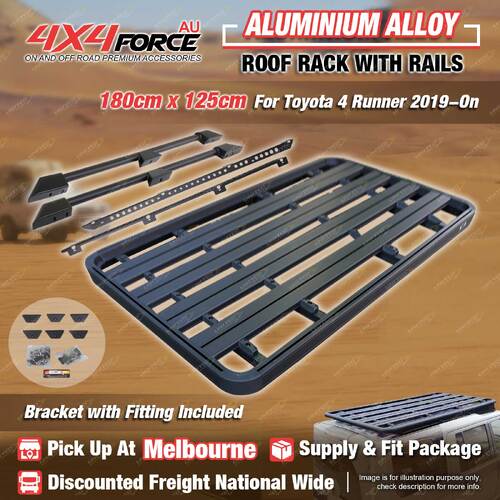 180x125cm Roof Rack Flat Platform & Rail & Bracket for Toyota 4 Runner 19-On MEL