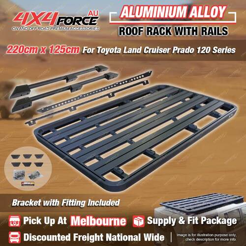 220x125cm Roof Rack Platform & Rail Bracket for Toyota Landcruiser Prado 120 MEL