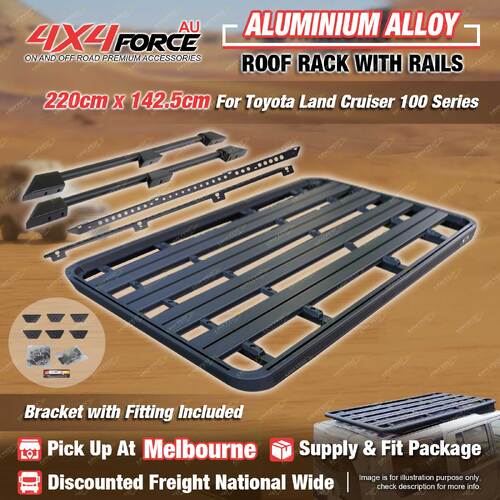 220x142.5cm Roof Rack Platform & Rails & Bracket for Toyota Landcruiser 100 MEL