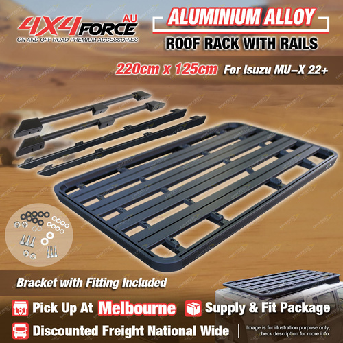 220 x 125cm Alloy Roof Rack Platform & Rail & Bracket for Isuzu MU-X 22+ MEL