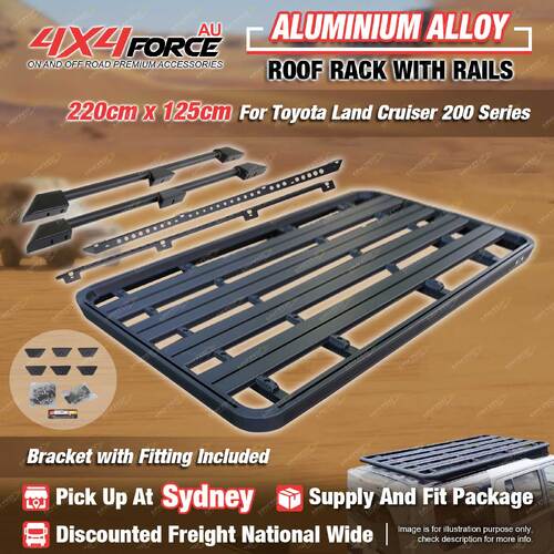 220x125cm Roof Rack Flat Platform & Rails Bracket for Toyota Landcruiser 200 SYD