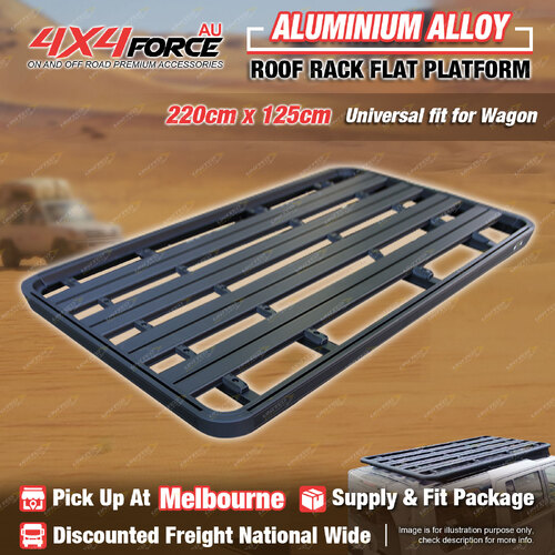 4X4FORCE 220 x 125cm Aluminum Roof Rack Flat Platform Universal Wagon MEL