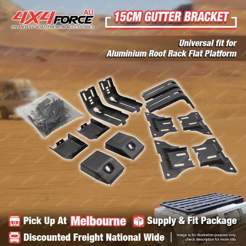 4X4FORCE 15cm Gutter Bracket for Aluminium Roof Rack Flat Platform MEL Stock