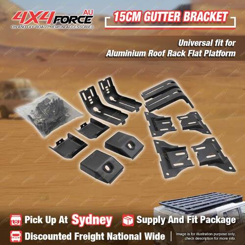 4X4FORCE 15cm Gutter Bracket for Aluminium Roof Rack Flat Platform SYD Stock