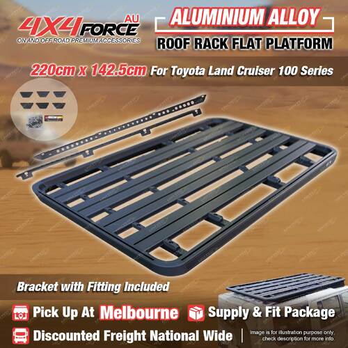 220x142.5cm Roof Rack Flat Platform with Bracket for Toyota Landcruiser 100 MEL