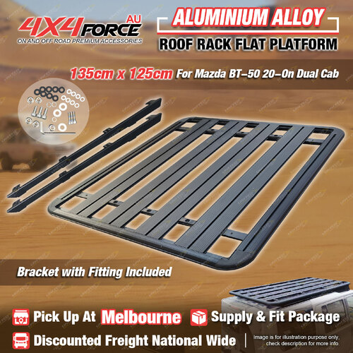 135x125cm Al-Alloy Roof Rack Flat Platform for Mazda BT-50 20-On Dual Cab MEL