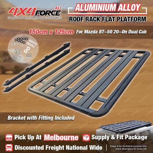 150x125cm Al-Alloy Roof Rack Flat Platform for Mazda BT-50 20-On Dual Cab MEL