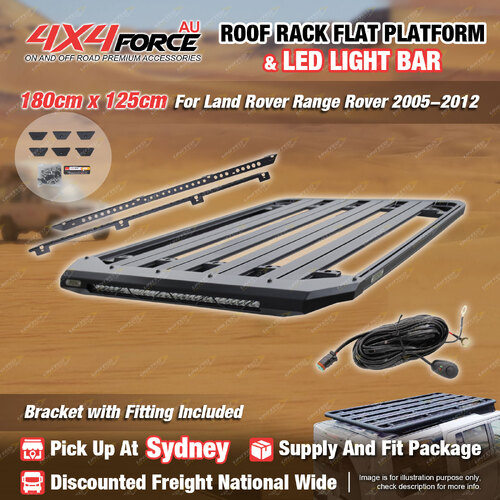 180x125cm Roof Rack Platform with Light Bar for Land Rover Range Rover 05-12 SYD