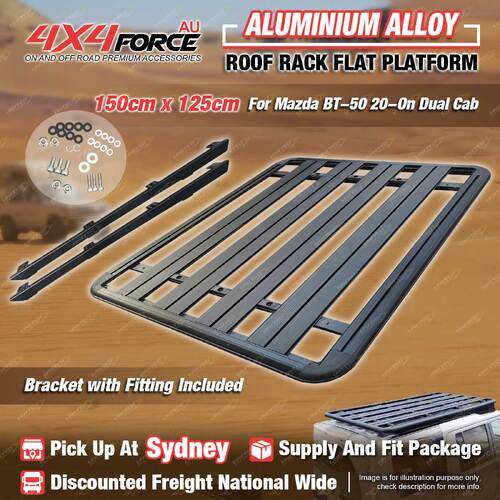 150x125cm Al-Alloy Roof Rack Flat Platform for Mazda BT-50 20-On Dual Cab SYD