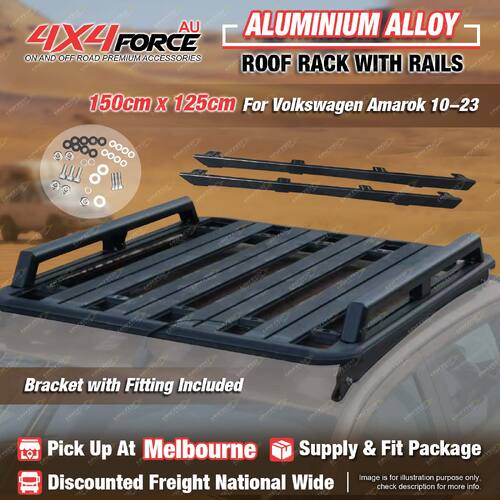 150x125 Al-Alloy Roof Rack Flat Platform & Rails for Volkswagen Amarok 10-23 MEL