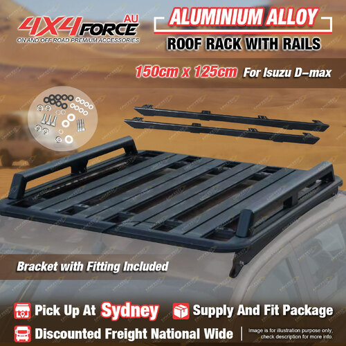 150x125 Al-Alloy HD Roof Rack Flat With Rails Platform for Isuzu D-Max Dual SYD