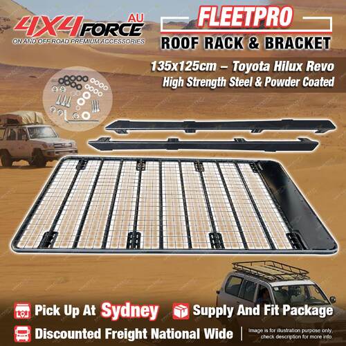 Fleetpro Steel Flat Roof Rack 135x125cm for Toyota Hilux Revo 15-18 Dual Cab SYD