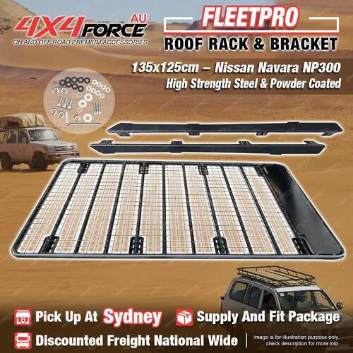 Fleetpro Steel Flat Roof Rack 135x125cm for Nissan Navara NP300 Dual Cab SYD