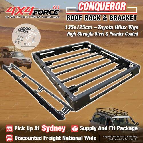 Conqueror Steel Roof Rack 135x125cm for Toyota Hilux Vigo KUN26 SYD Stock