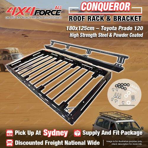 Conqueror Roof Rack 180x125cm Bracket for Toyota LandCruiser Prado 120 SYD Stock