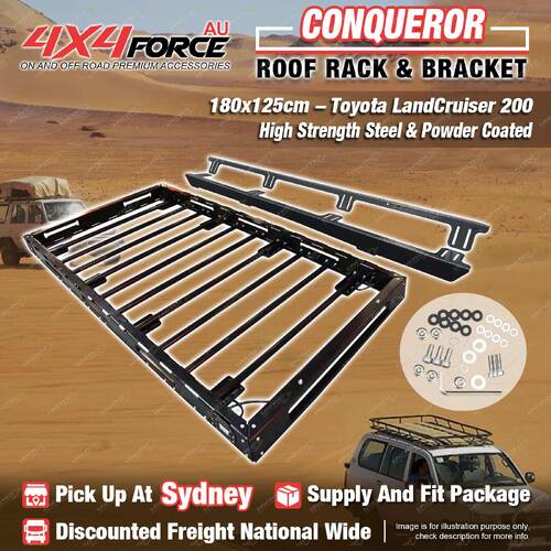 Conqueror Steel Roof Rack 180x125cm Bracket for Toyota LandCruiser 200 SYD Stock