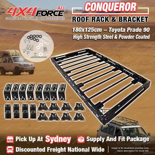 Conqueror Steel Roof Rack 180x125cm for Toyota LandCruiser Prado 90 SYD Stock