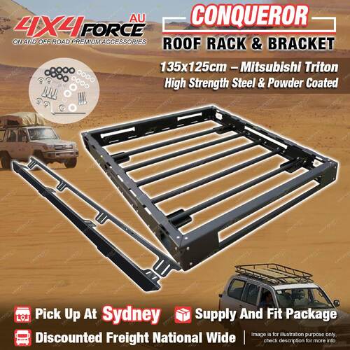 Conqueror Steel Roof Rack 135x125cm With Bracket for Mitsubishi Triton 06-15 SYD