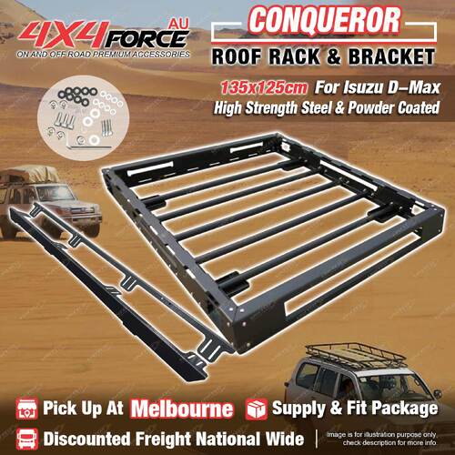 Conqueror Steel Roof Rack 135x125cm With Bracket for Isuzu D-Max SYD Stock