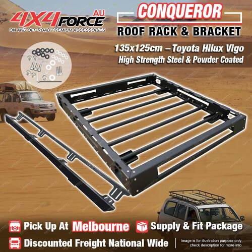 Conqueror Steel Roof Rack 135x125cm for Toyota Hilux Vigo KUN26 MEL Stock