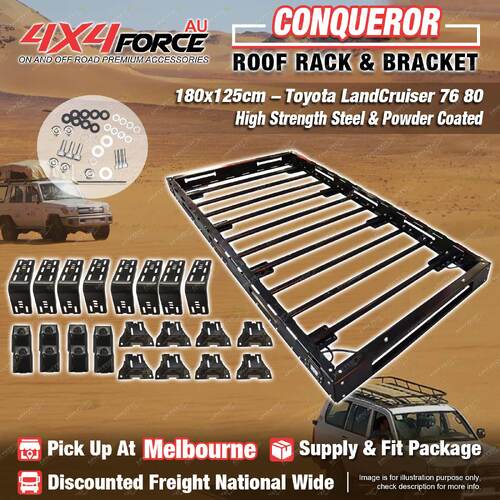 Conqueror Steel Roof Rack 180x125cm for Toyota LandCruiser 76 80 MEL Stock