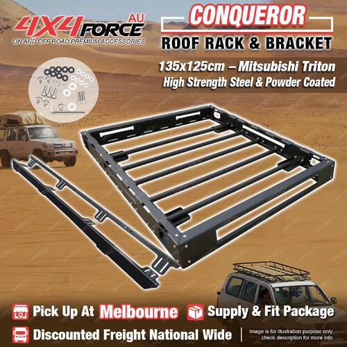 Conqueror Steel Roof Rack 135x125cm With Bracket for Mitsubishi Triton ML MN MEL