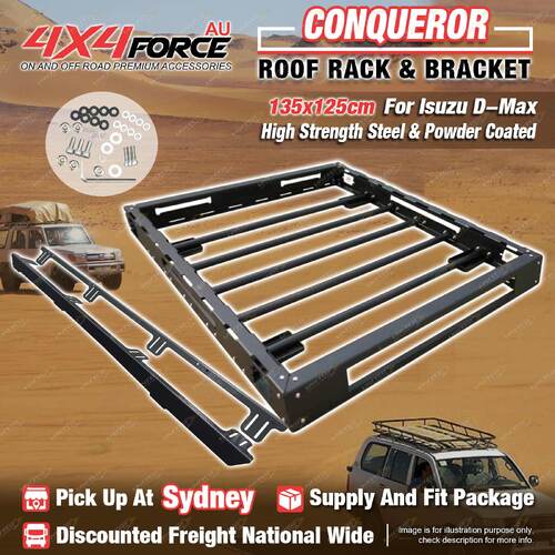 Conqueror Steel Roof Rack 135x125cm With Bracket for Isuzu D-Max MEL Stock