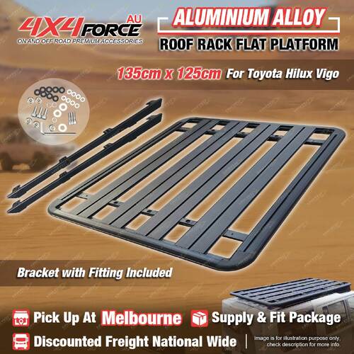 135x125cm Al-Alloy HD Roof Rack Flat Platform for Toyota Hilux Vigo Dual Cab MEL