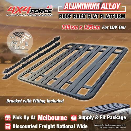 135x125cm Al-Alloy Heavy Duty Roof Rack Flat Platform for LDV T60 Dual Cab MEL