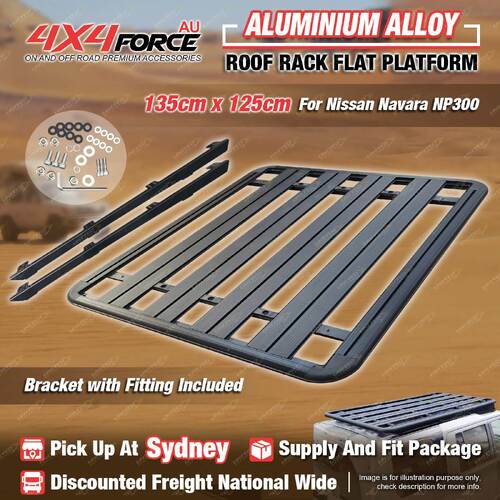 135x125cm Al-Alloy HD Roof Rack Flat Platform for Nissan Navara NP300 Dual SYD