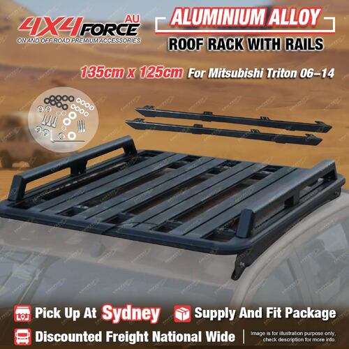 135x125 Al-Alloy Roof Rack Flat Platform & Rails for Mitsubishi Triton ML MN SYD