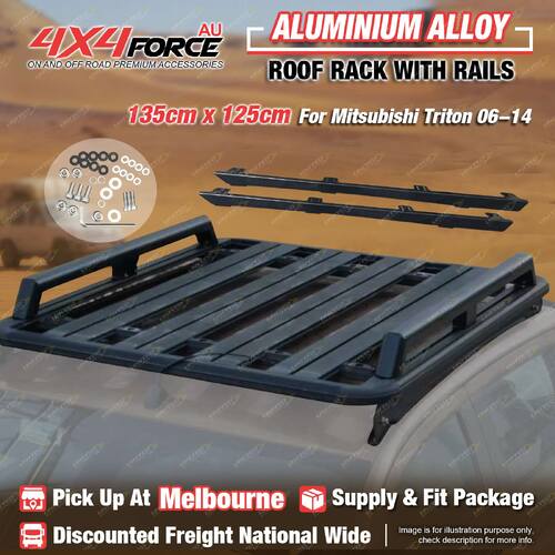 135x125 Al-Alloy Roof Rack Flat Platform & Rails for Mitsubishi Triton ML MN MEL