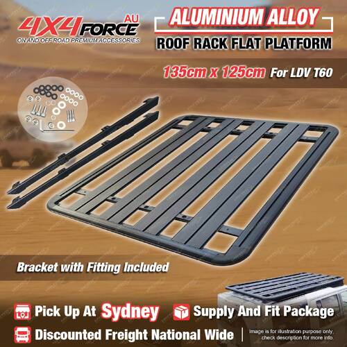 135x125cm Al-Alloy Heavy Duty Roof Rack Flat Platform for LDV T60 Dual Cab SYD